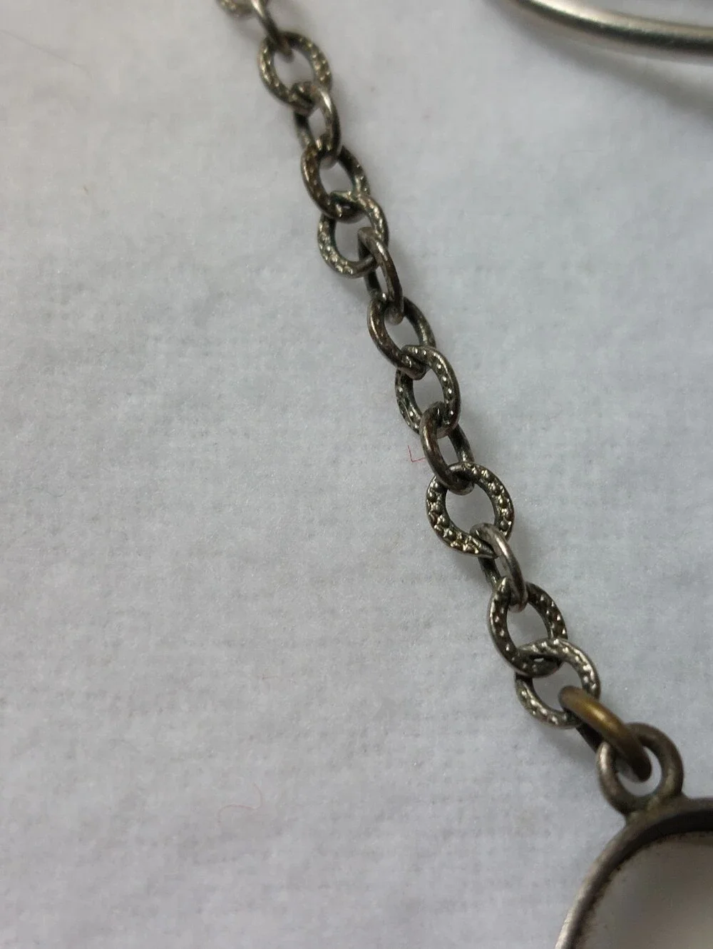 Vintage Estate Mid Century Scenic Moss Agate Loop Tie Bar Pendant Retro Unmarked